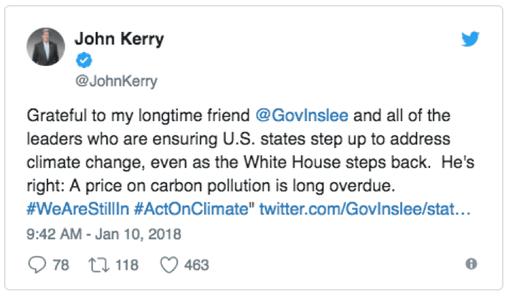 John Kerry Tweet Climate Xchange