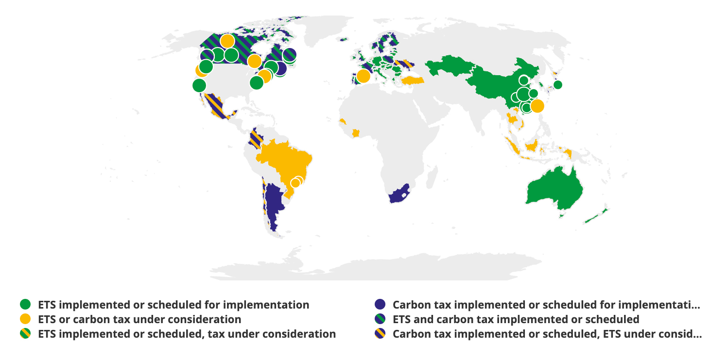 World Bank Carbon Pricing Map