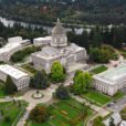 Aerial view of West Capitol Campus in Olympia